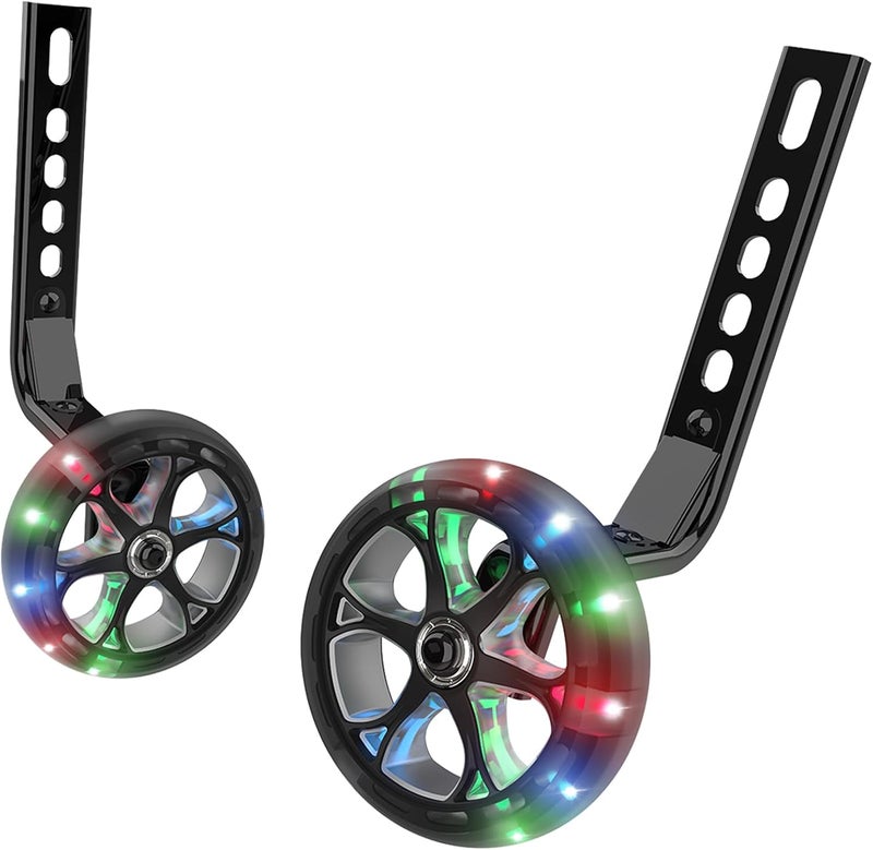 JETSON Spark Light-Up Training Wheel Accessory, Motion Activated LED Light-Up Wheels, 4 Inch Wheels, Fits Most Bike Wheels From 12 to 2 inches, Ages 3+, Black, JSPRK2-BLK - Image 1